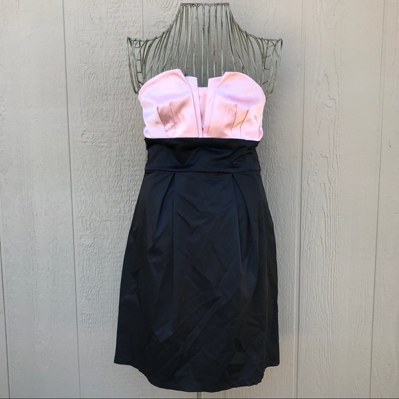 [Trixxi] Strapless Black & Pink Dress Juniors 5 - Picture 1 of 8